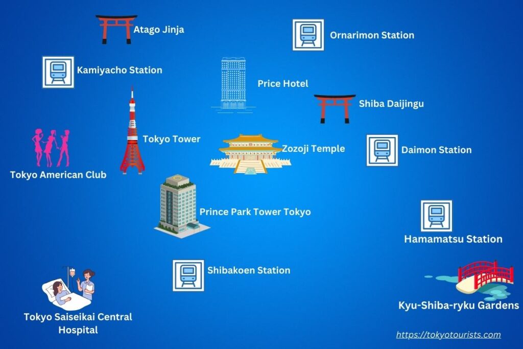 Tokyo Tower Area Map