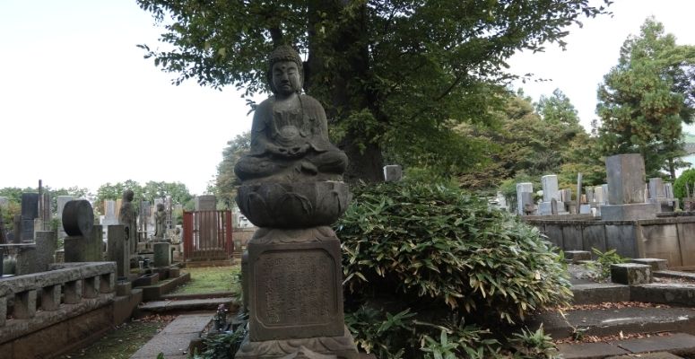 Buddha statue in cemetery