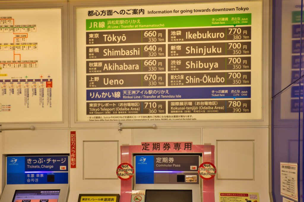 Train fare information