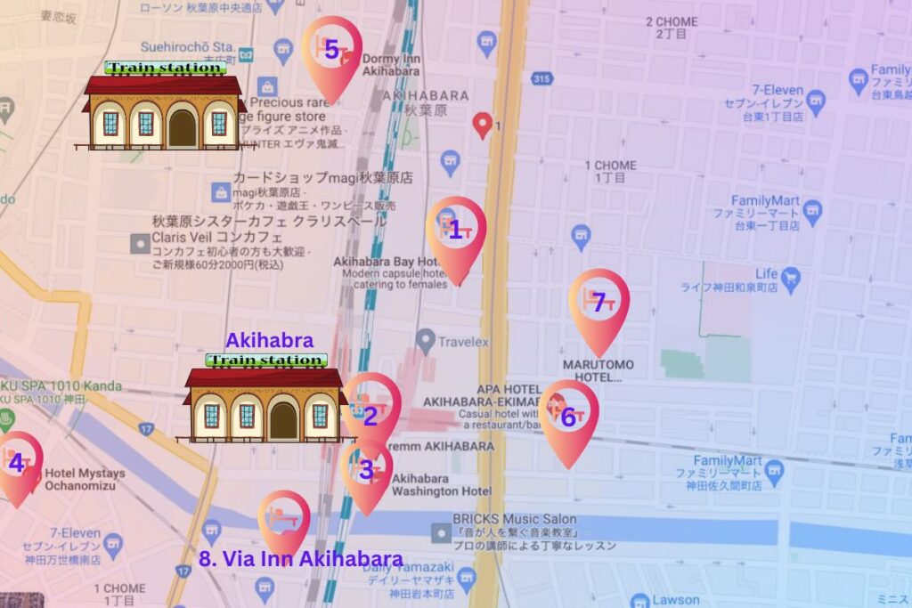 Map Of Akihabara Hotels