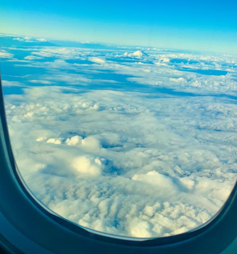 Mount Fuji from Sky on the way to Tokyo from Nagasaki from left side